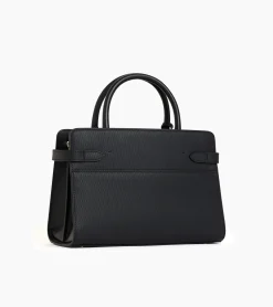 Sac à main moyen modèle Emilie en cuir signature T - Black