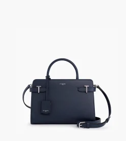 Sac à main moyen modèle Emilie en cuir grainé - Twilight Blue