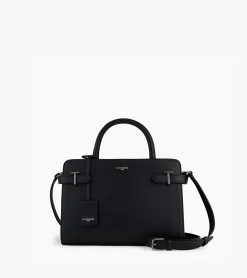Sac à main moyen modèle Emilie en cuir grainé - Black