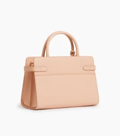 Sac à main moyen modèle Emilie en cuir signature T - ROSE POUDRE