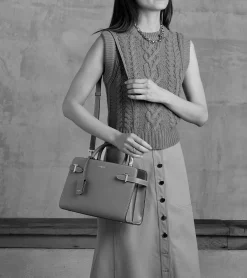 Sac à main moyen modèle Emilie en cuir grainé - GREGE 1