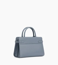 Sac à main moyen modèle Emilie en cuir signature T - BLEU ARGILE