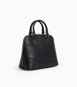 Sac à main moyen modèle Romy en cuir grainé et lisse - Black