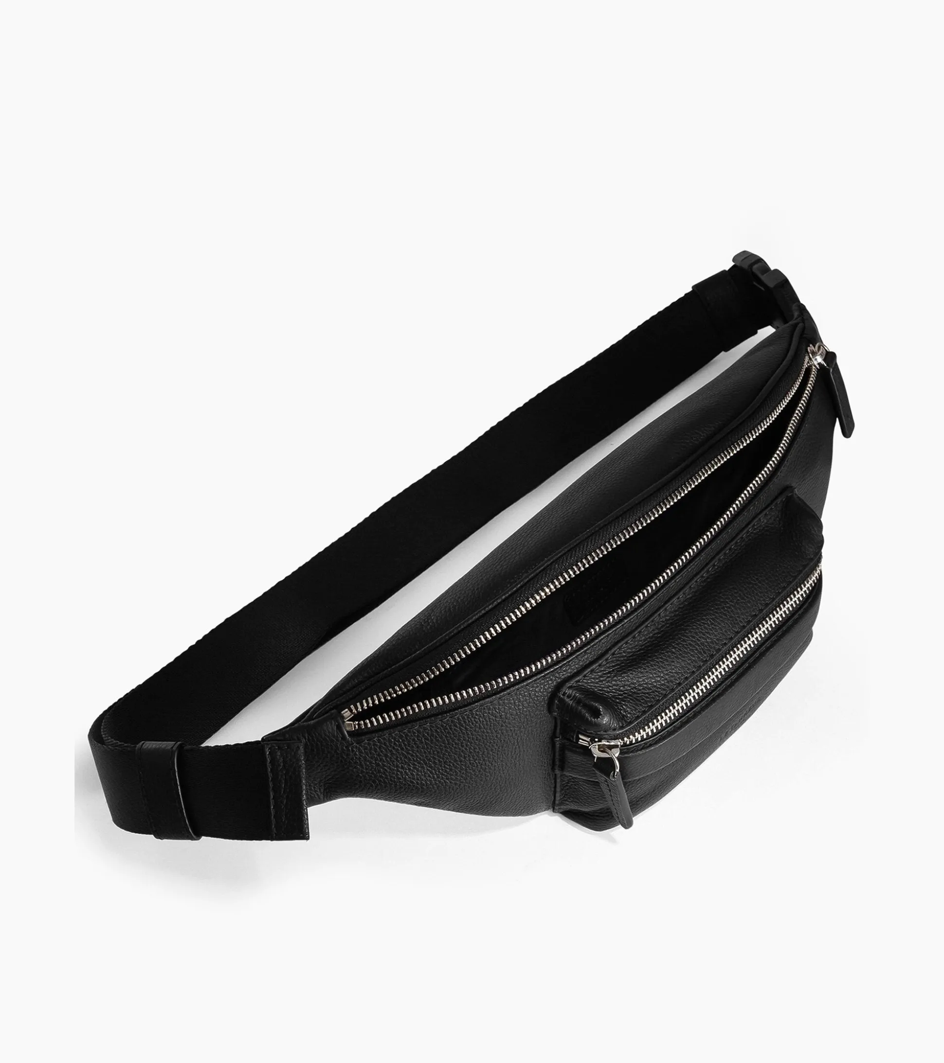 Sac banane Charles en cuir grainé - Black