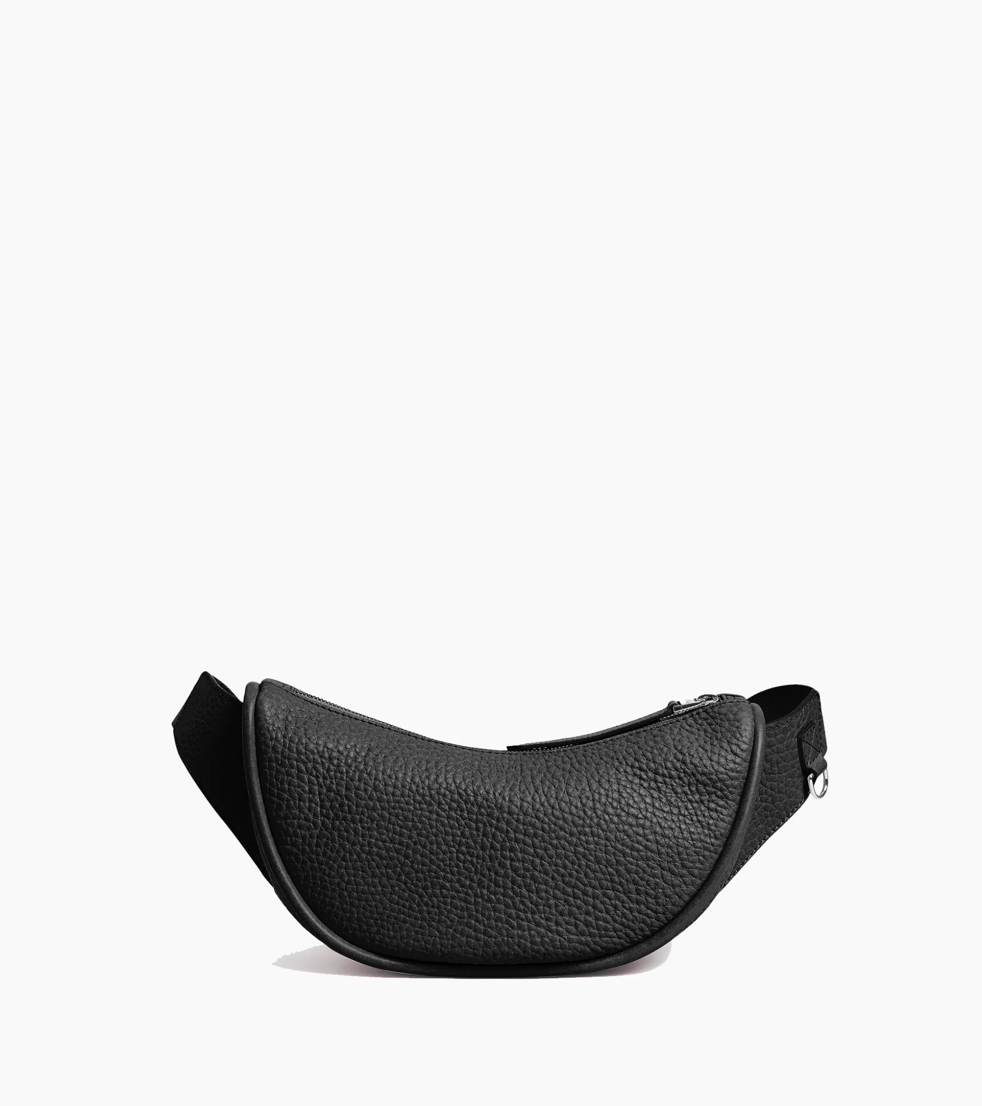 Sac banane Noah en cuir grain buffle et cuir lisse - NOIR 1