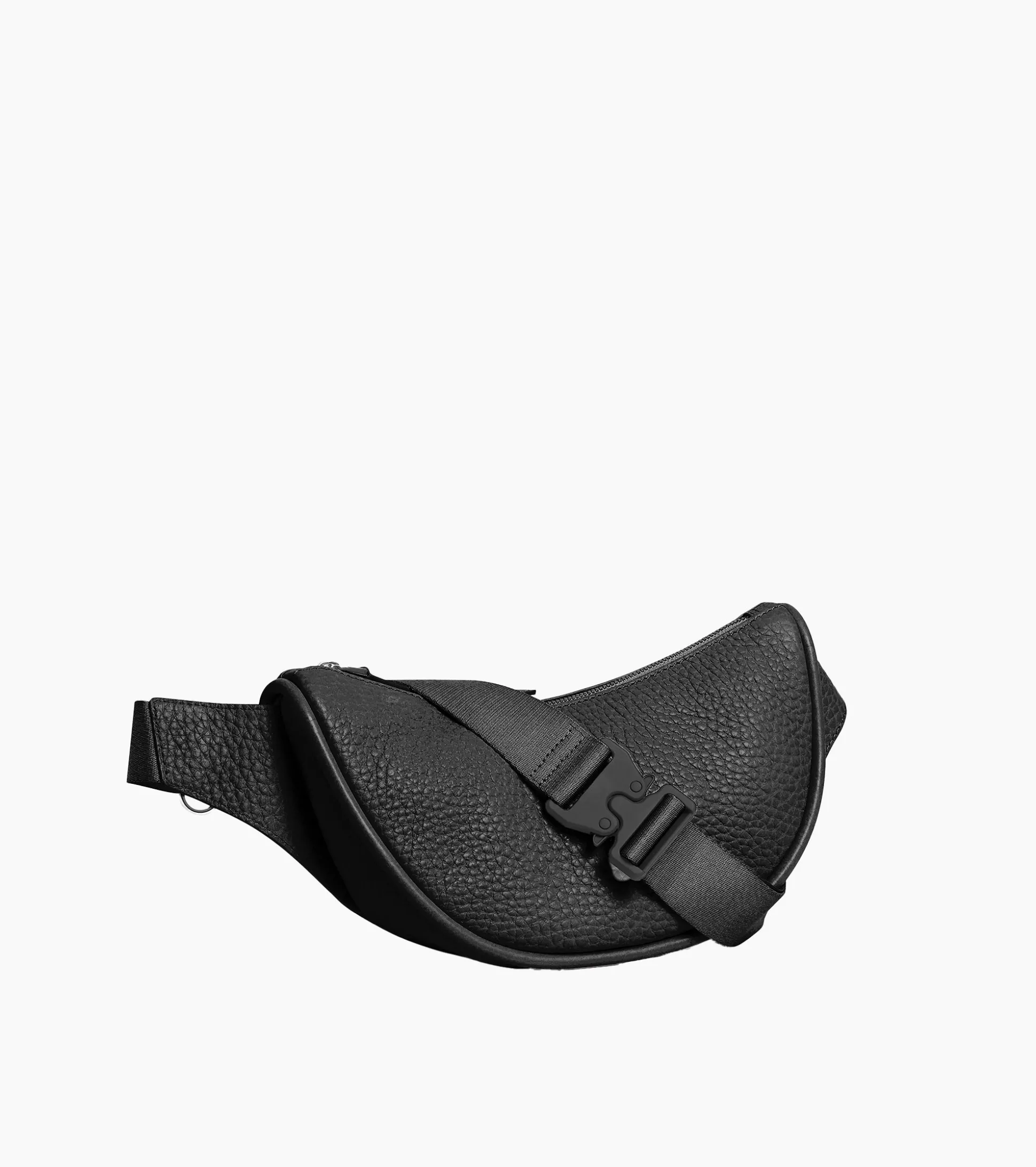 Sac banane Noah en cuir grain buffle et cuir lisse - NOIR 1