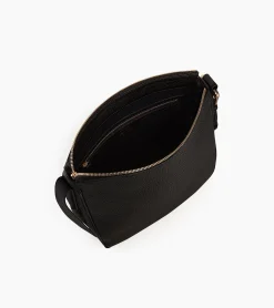 Sac bandoulière moyen modèle Madeleine en cuir grainé - Black