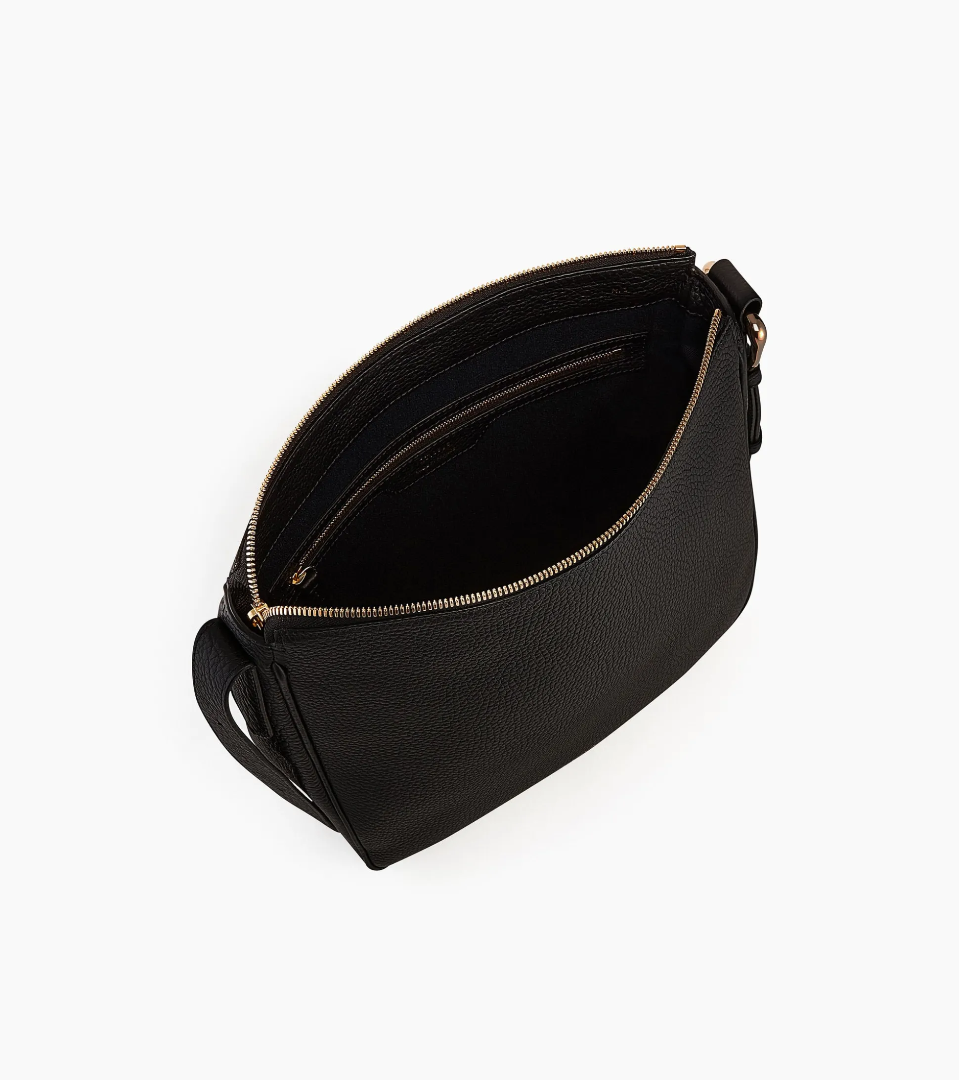 Sac bandoulière moyen modèle Madeleine en cuir grainé - Black