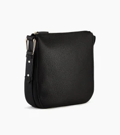 Sac bandoulière moyen modèle Madeleine en cuir grainé - Black