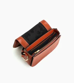 Sac bandoulière moyen modèle Ella en cuir grainé - Mahogany Brown