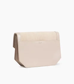 Sac bandoulière moyen modèle Rose en cuir côtelé et cuir lisse - GREGE 1