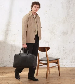 Sac de voyage 48h Charles en cuir grainé - Black