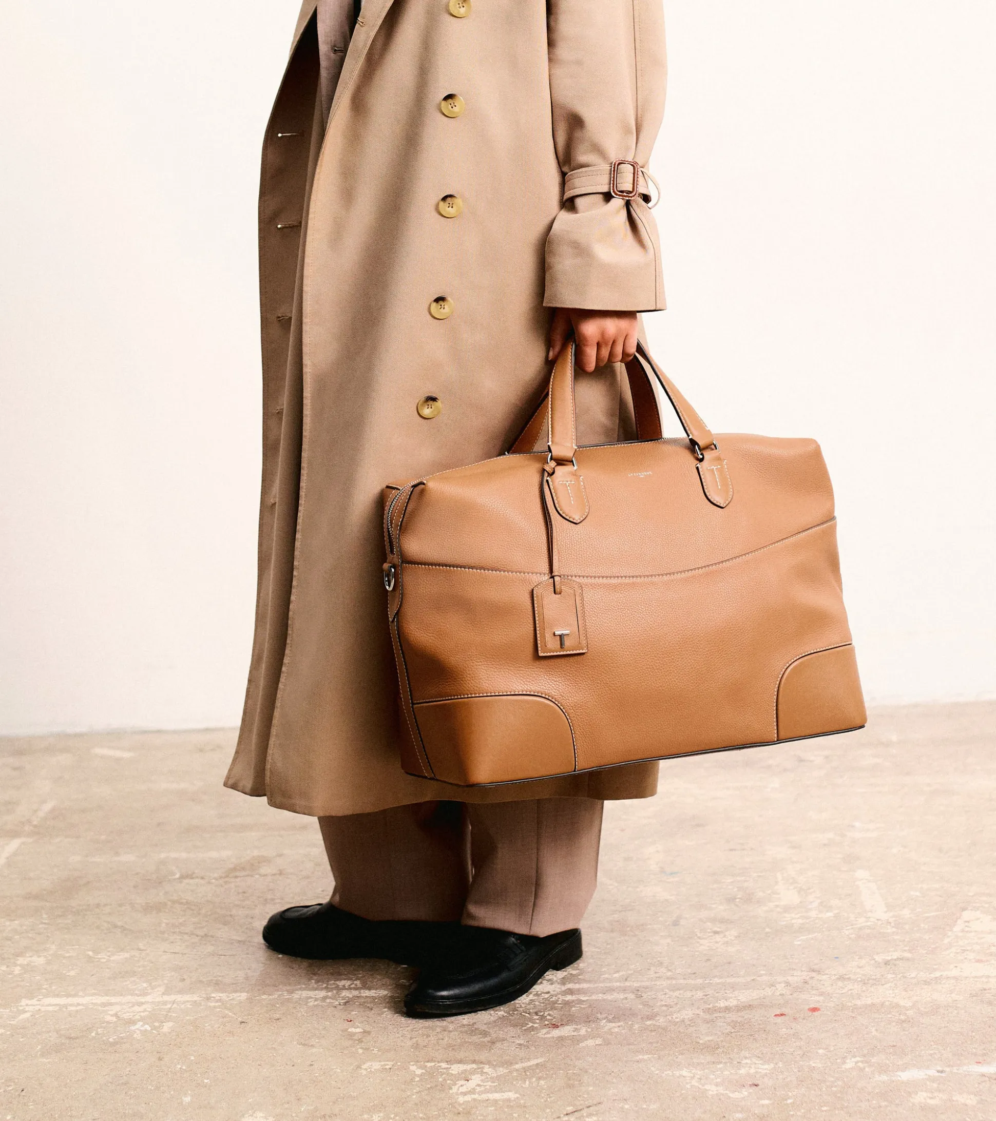 Sac de voyage 24h Romy en cuir grainé - Brown Tan