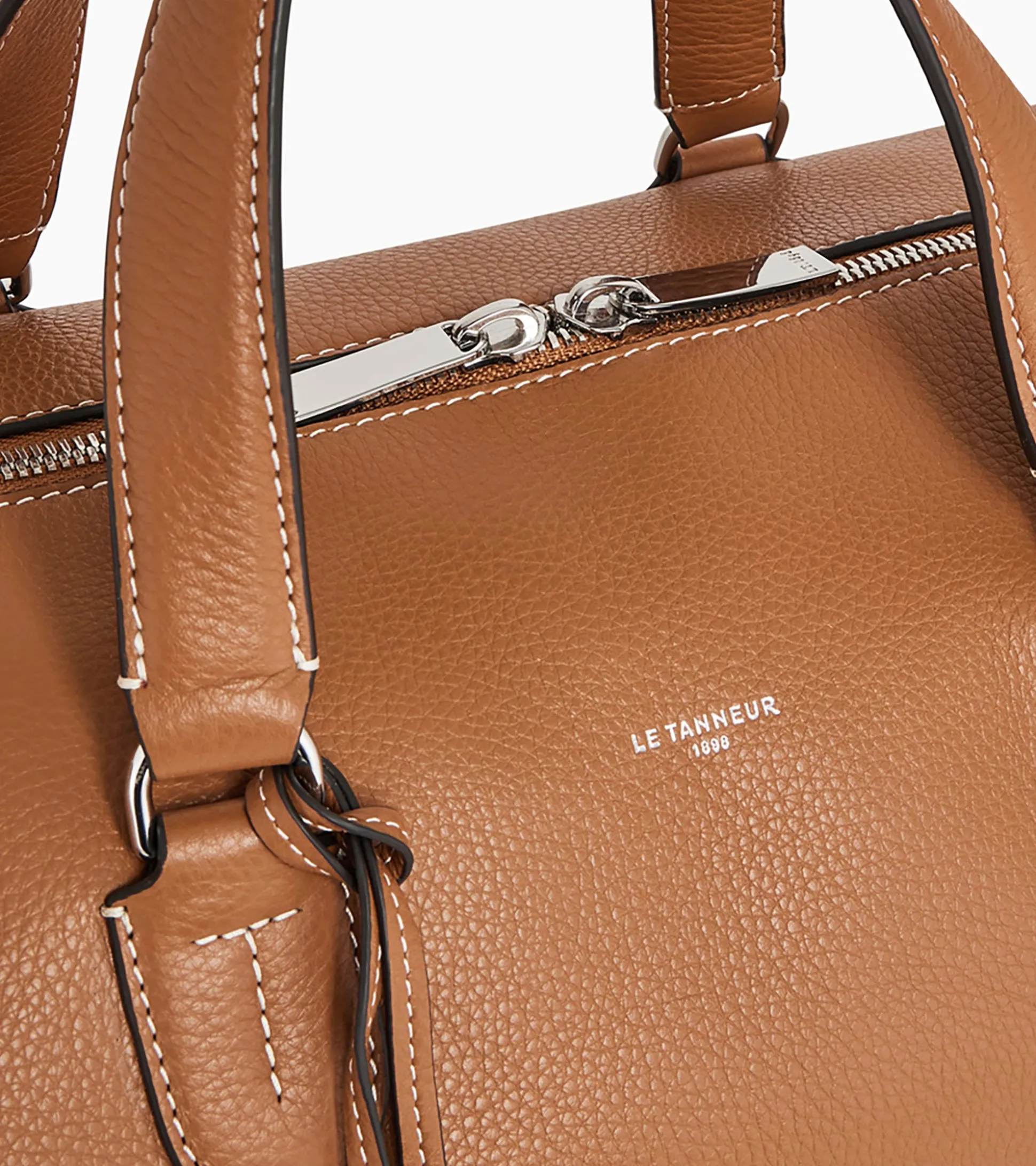 Sac de voyage 24h Romy en cuir grainé - Brown Tan