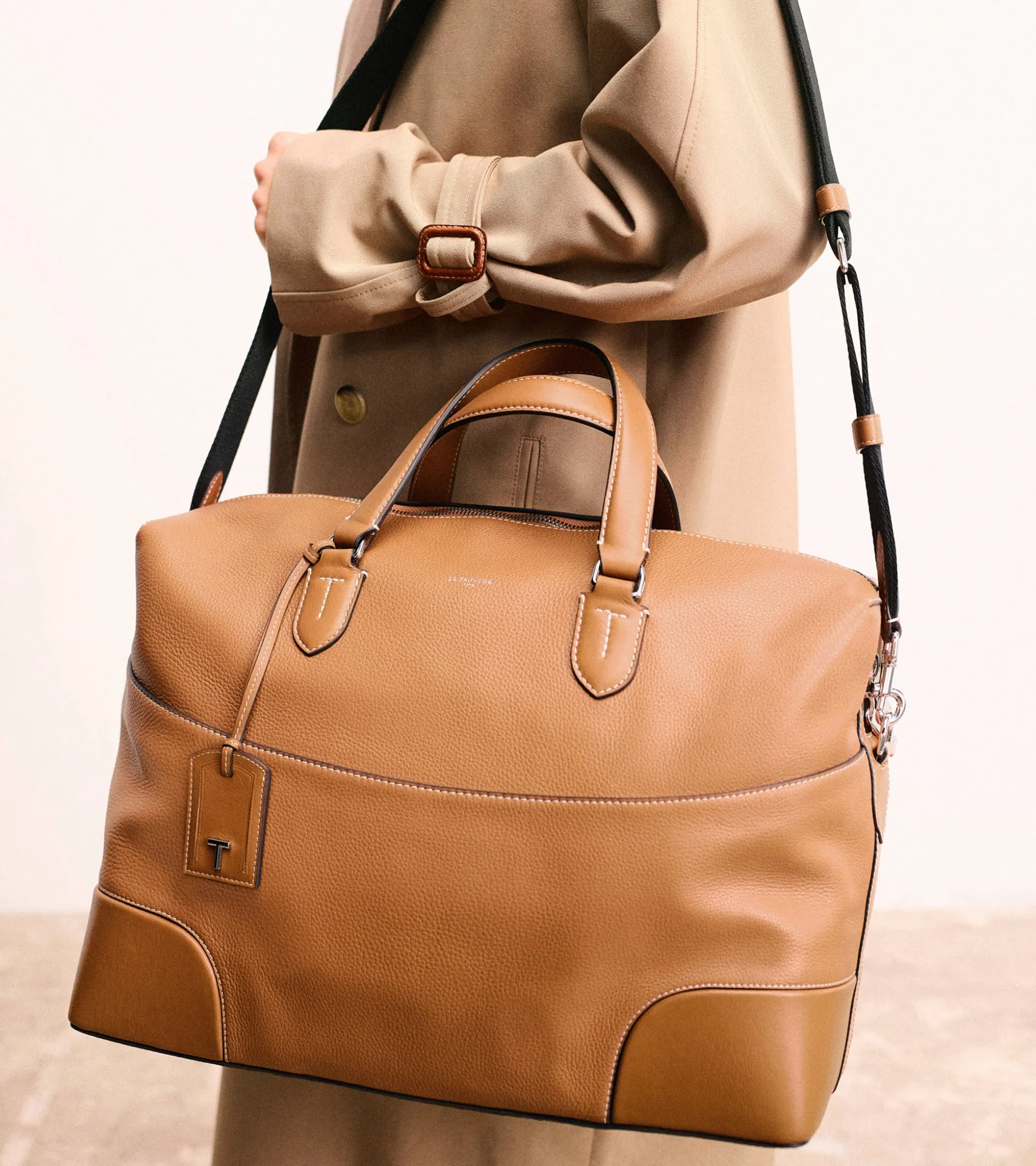 Sac de voyage 24h Romy en cuir grainé - Brown Tan