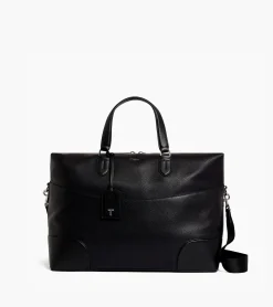 Sac de voyage 24h Romy en cuir grainé et lisse - Black