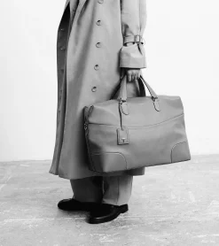 Sac de voyage 24h Romy en cuir grainé et lisse - Black