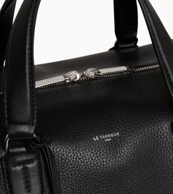 Sac de voyage 24h Romy en cuir grainé et lisse - Black