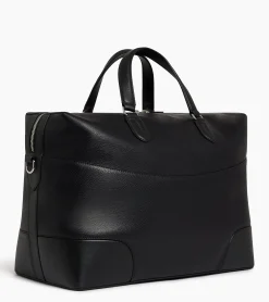 Sac de voyage 24h Romy en cuir grainé et lisse - Black