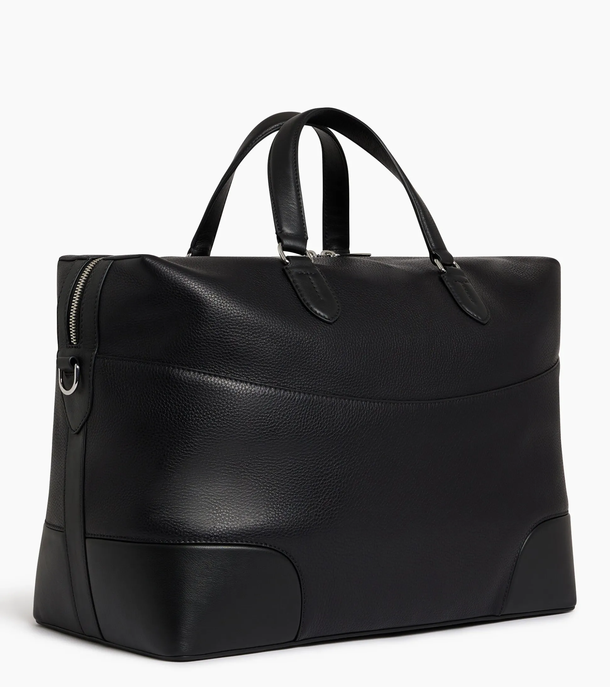 Sac de voyage 24h Romy en cuir grainé et lisse - Black