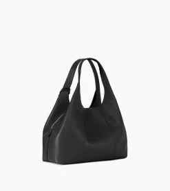 Sac porté épaule moyen modèle Juliette en cuir grainé - Black
