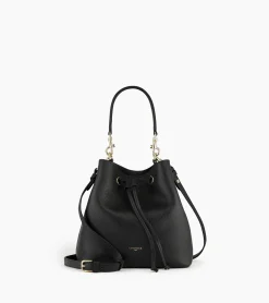 Sac seau Louise en cuir grainé - Black Le Bleu