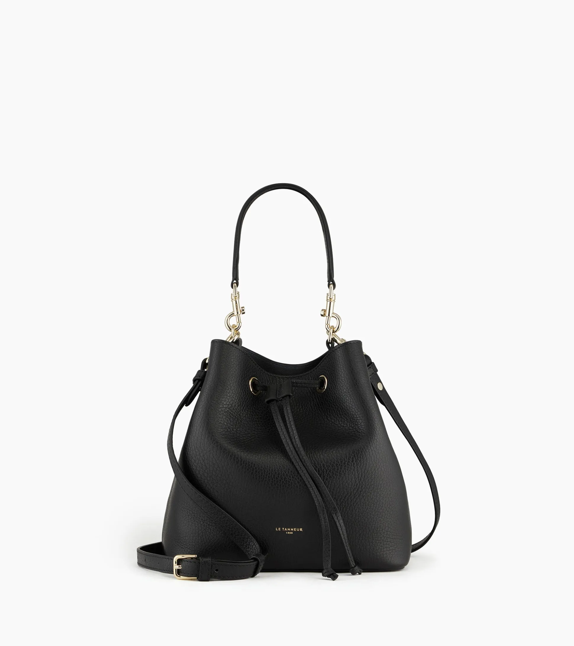 Sac seau Louise en cuir grainé - Black Le Bleu