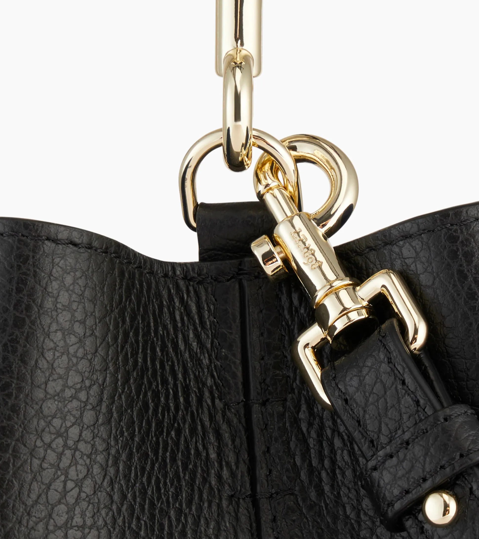 Sac seau Louise en cuir grainé - Black Le Bleu