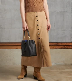 Sac seau Louise en cuir grainé - Black Le Bleu