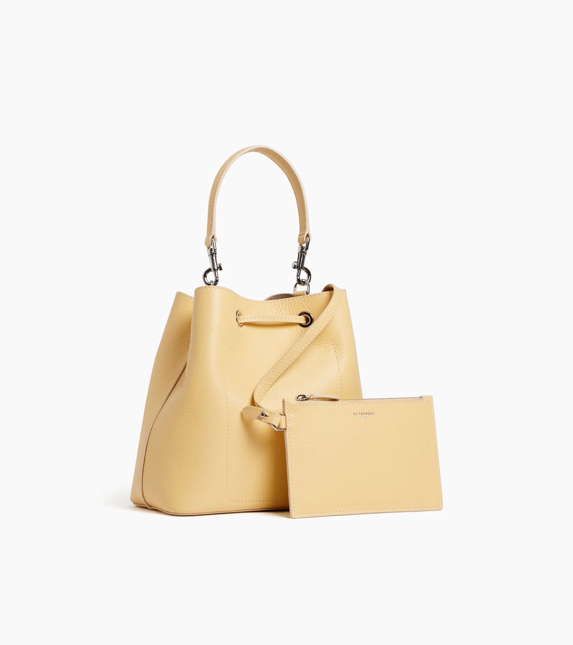 Sac seau Louise en cuir grainé - AURORE-GREGE