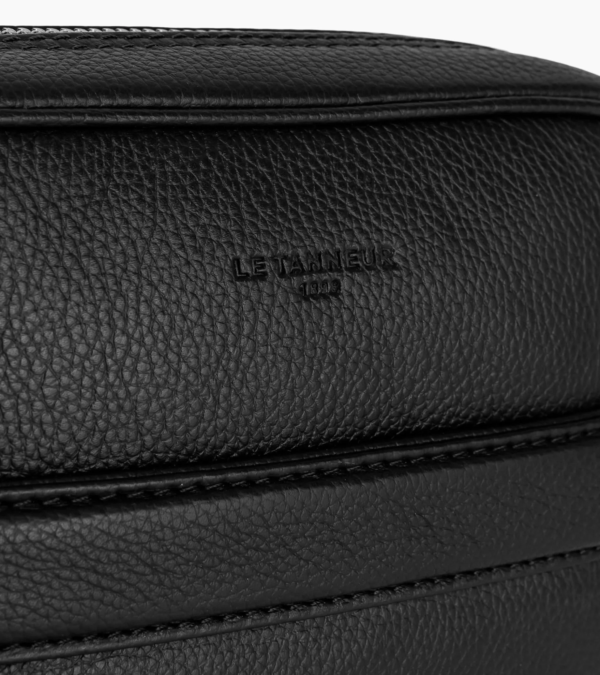 Sacoche moyen modèle Charles en cuir grainé - Black