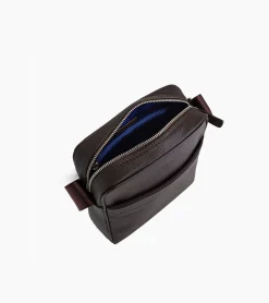 Sacoche moyen modèle Charles en cuir grainé - Coffee Brown