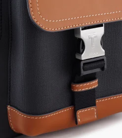 Sacoche sling Maurice en toile enduite - Black Brown