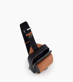 Sacoche sling Maurice en toile enduite - Black Brown