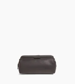 Trousse de toilette Charles en cuir grainé - Black