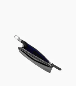 Étui clés zippé Charlotte en cuir lisse - Black