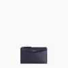 Étui clés zippé Charlotte en cuir lisse - Bleu crépuscule